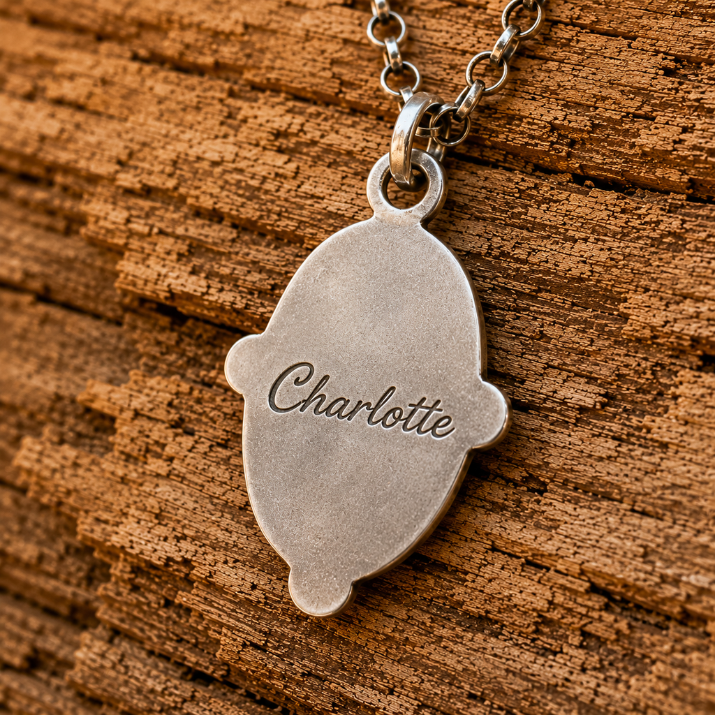 Handcrafted Royston Turquoise Pendant Necklace in Solid Sterling Silver | Personalized Engraved Necklace for Women