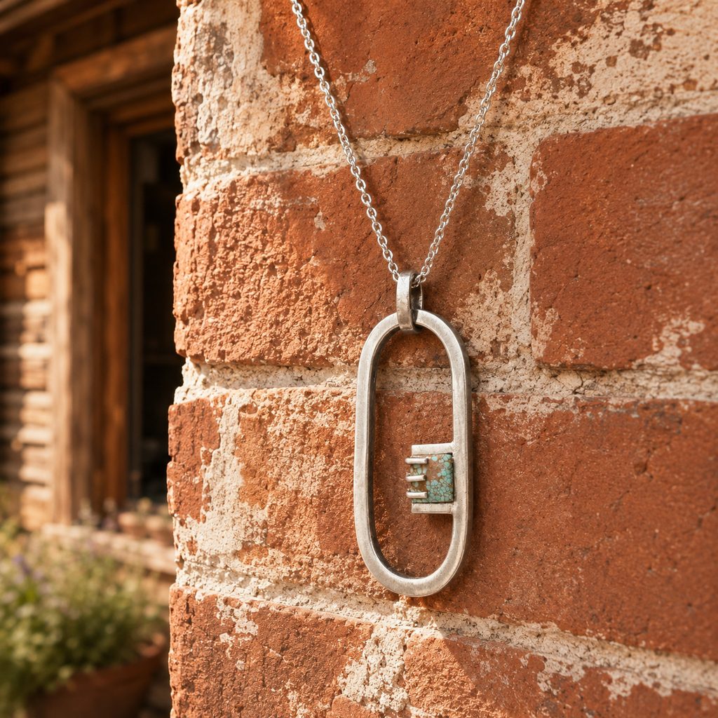 Handcrafted Sterling Silver Turquoise Pendant Necklace