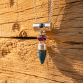 Handcrafted Lapis Lazuli & Garnet Sterling Silver Necklace