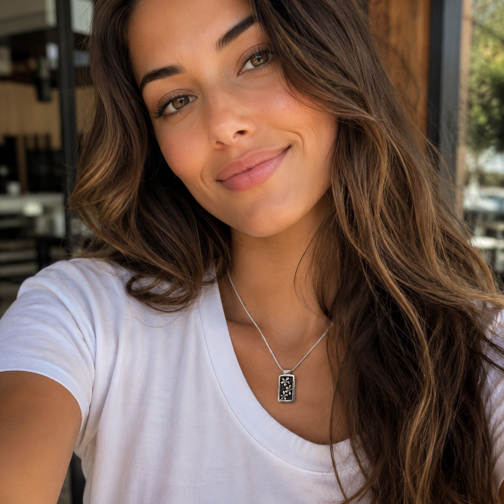 Handcrafted Sterling Silver Floral Pendant Necklace