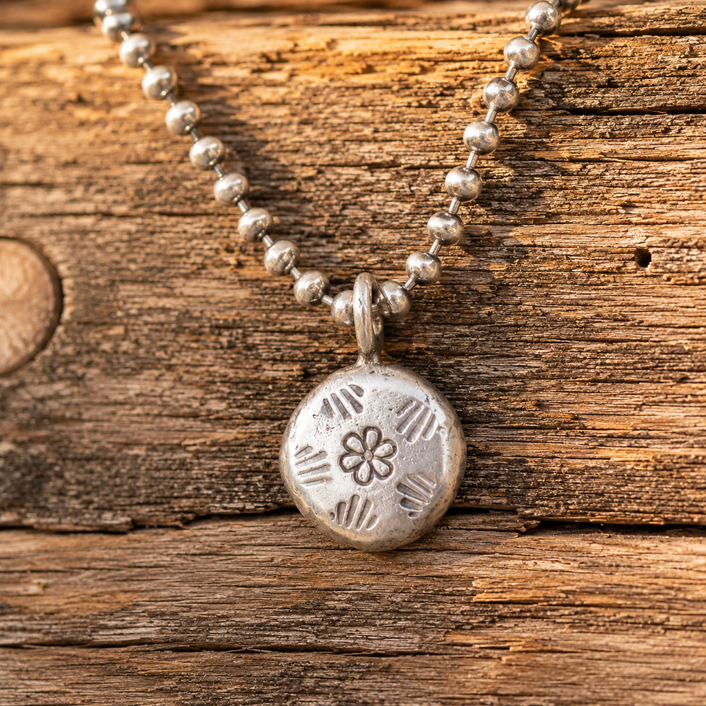 Handcrafted Sterling Silver Floral Pendant Necklace