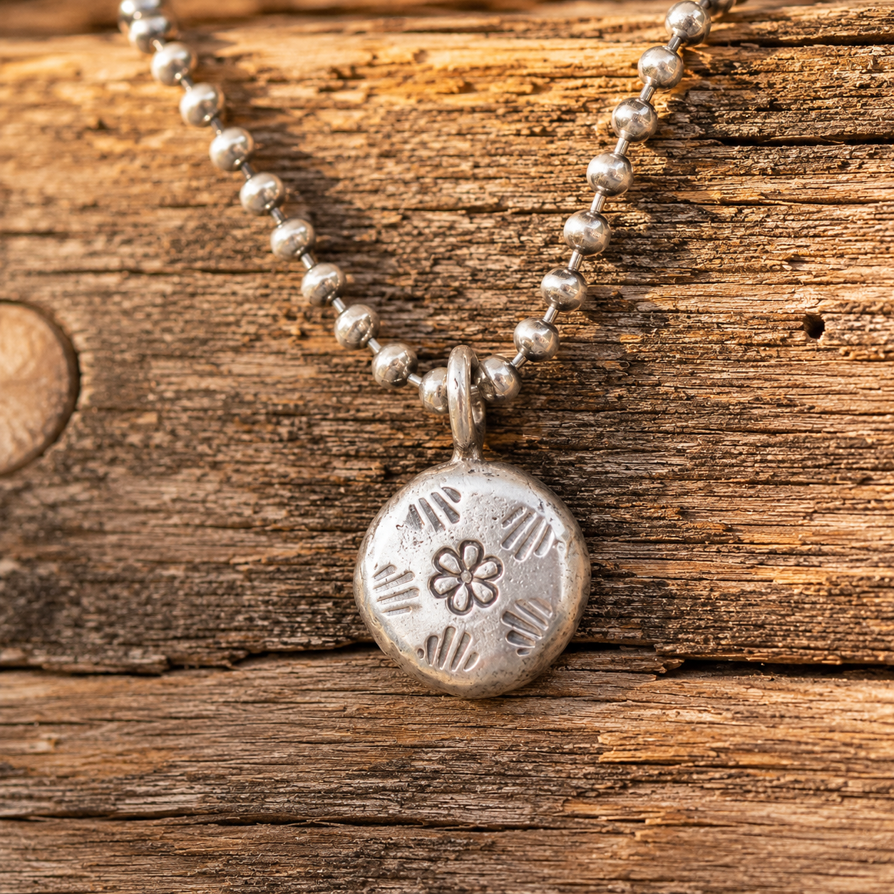 Handcrafted Sterling Silver Floral Pendant Necklace