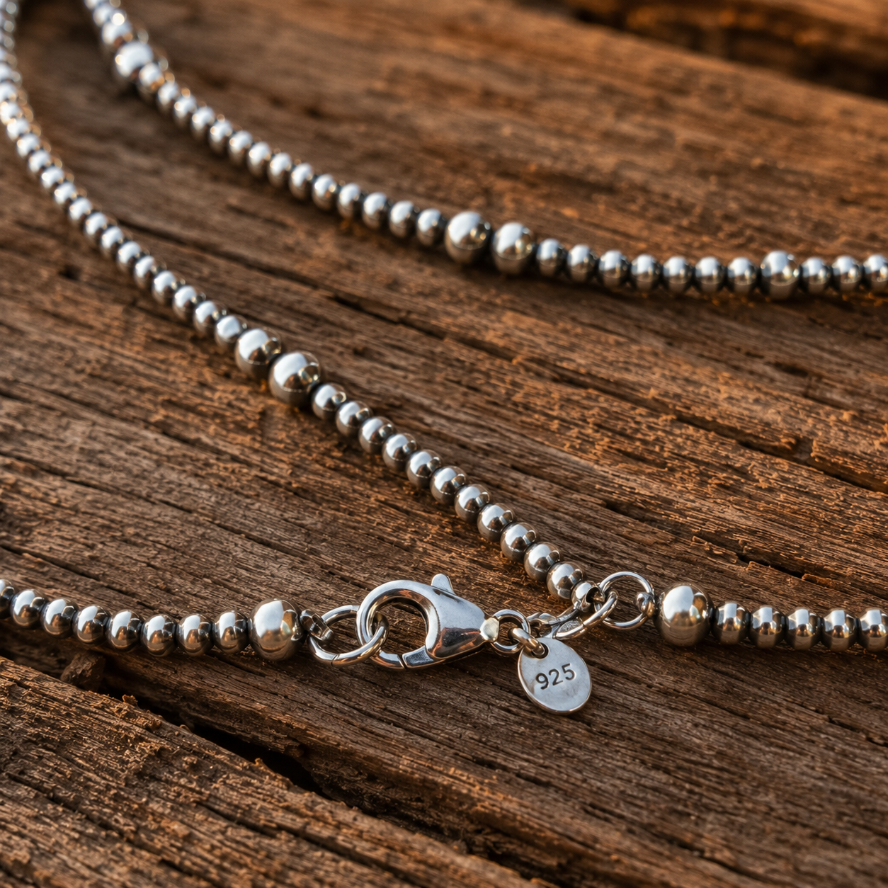 Handcrafted Sterling Silver Beaded Necklace