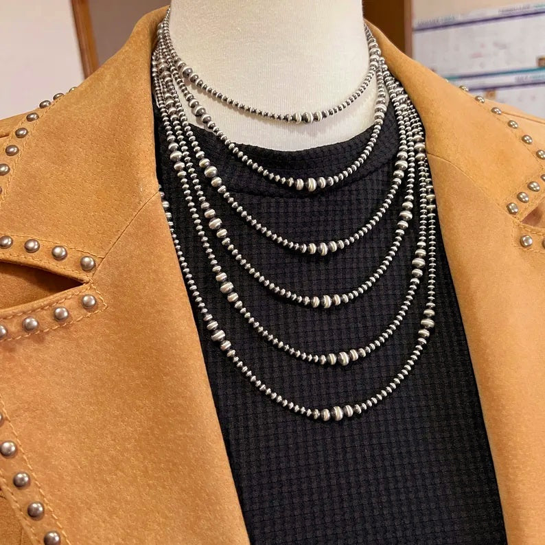 Handcrafted Sterling Silver Beaded Necklace