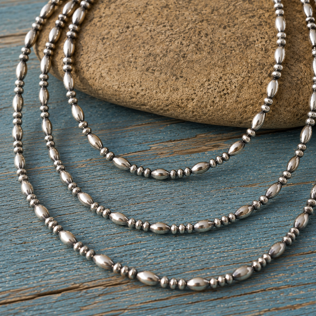 Handcrafted Sterling Silver Beaded Necklace