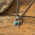 Handcrafted Sterling Silver Heart Turquoise Pendant Necklace