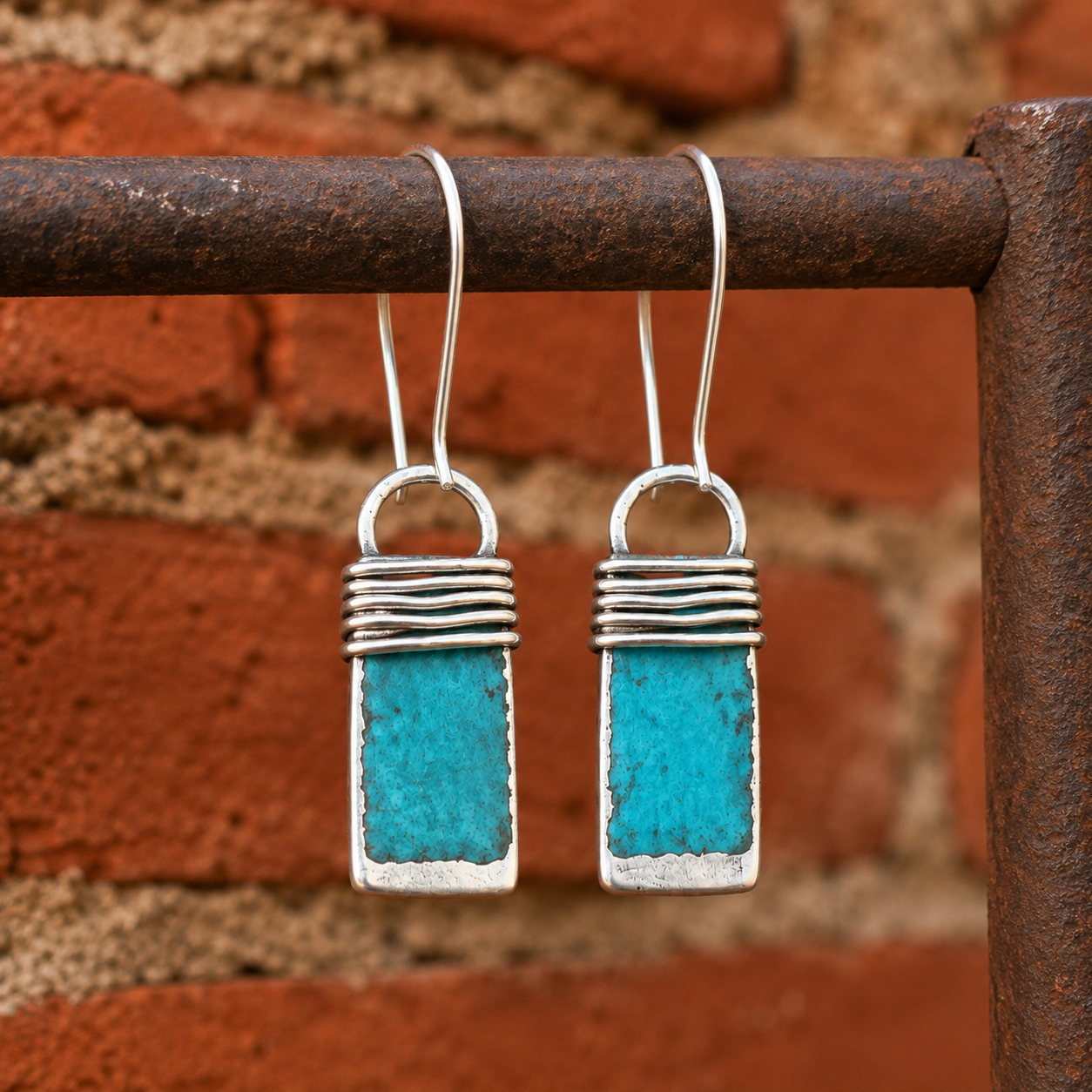 Handcrafted Sterling Silver Turquoise Earrings