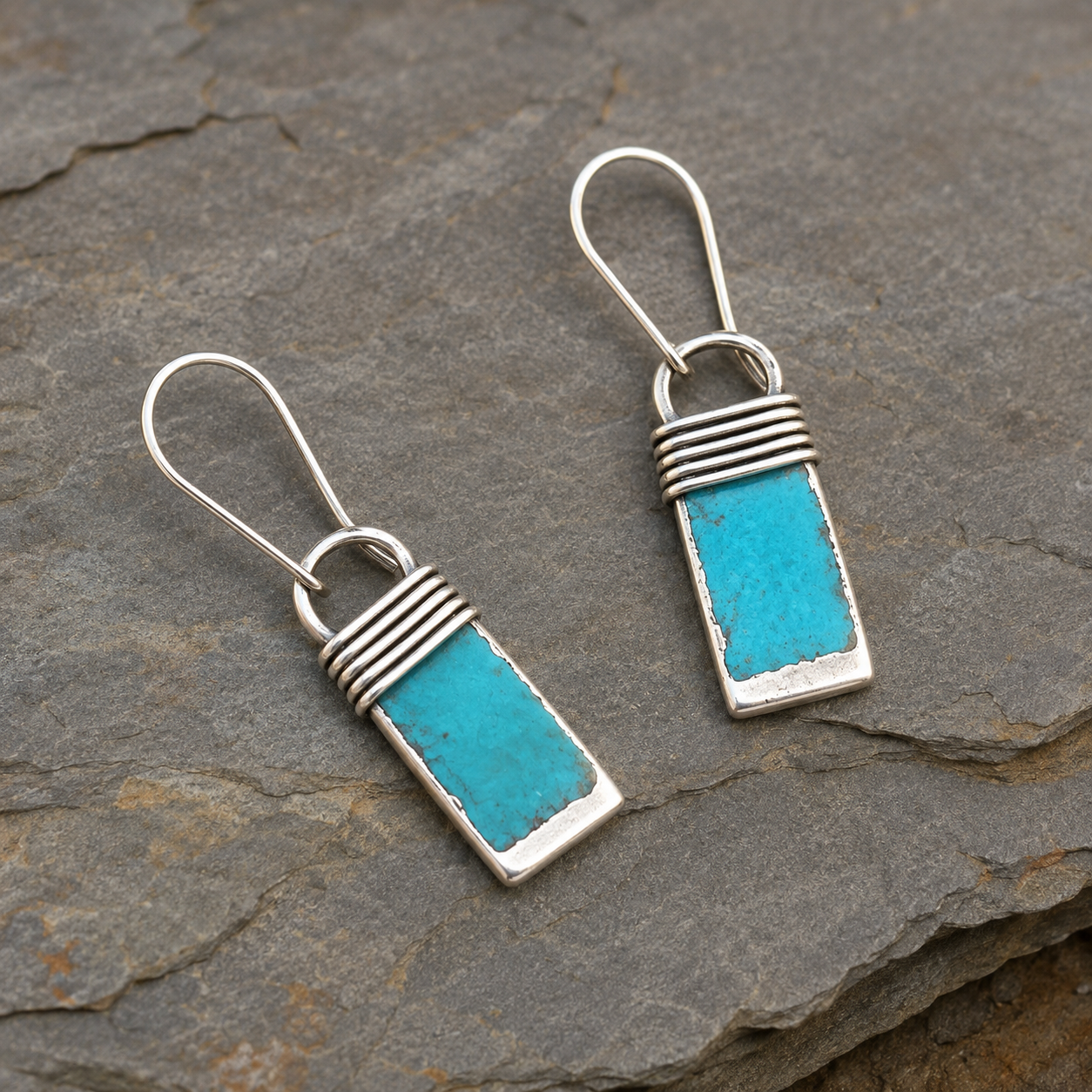 Handcrafted Sterling Silver Turquoise Earrings