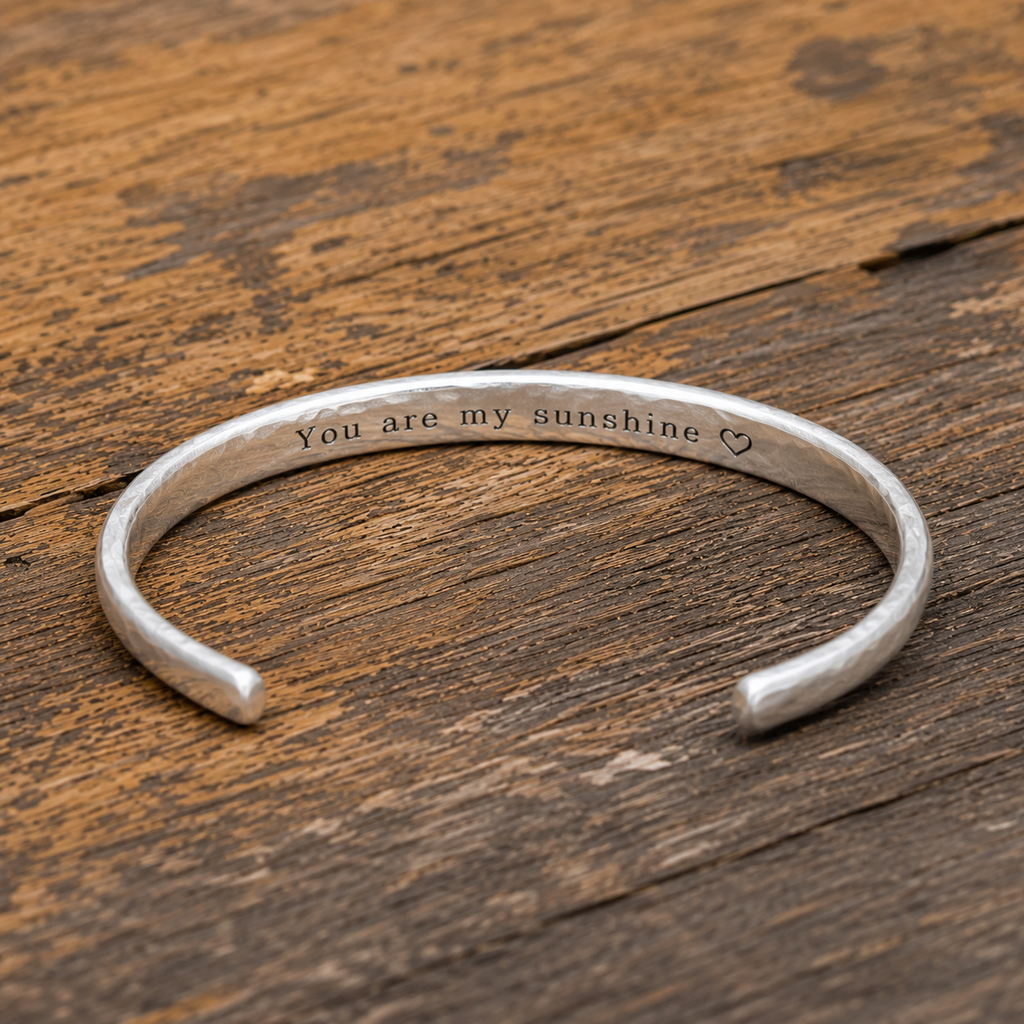 Handcrafted Hammered Sterling Silver Cuff Bracelet