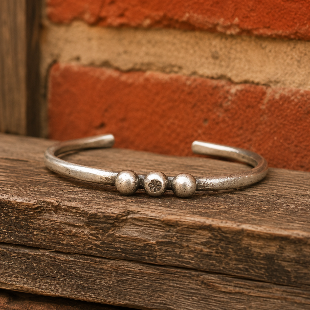 Handcrafted Hammered Sterling Silver Cuff Bracelet