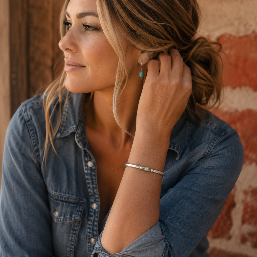 Handmade Royston Turquoise Sterling Silver Cuff Bracelet