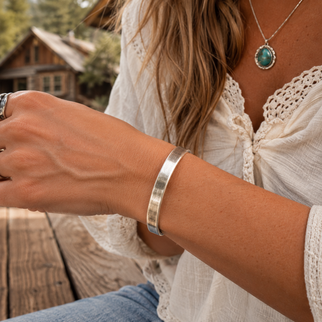 Handmade Wide Sterling Silver Cuff Bracelet