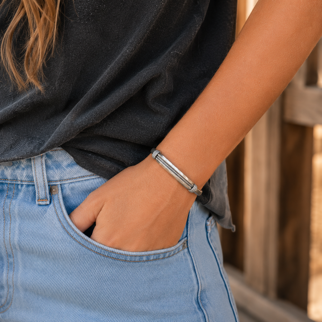 Handmade Hammered Sterling Silver Cuff Bracelet