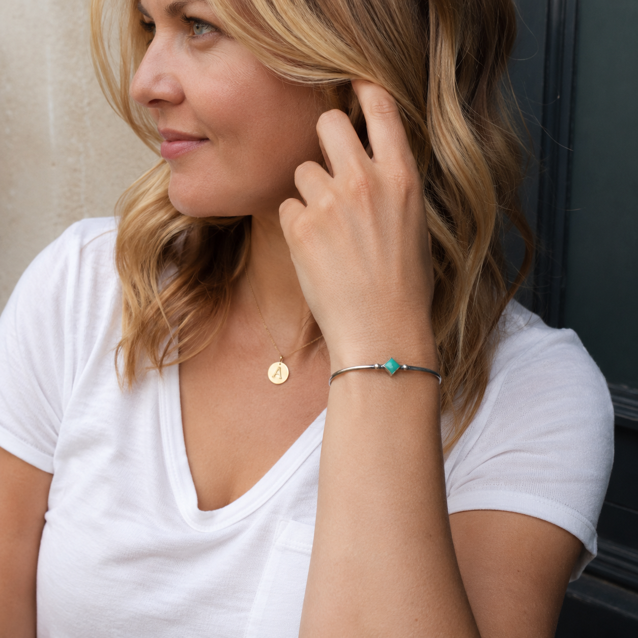 Handmade Square Turquoise Sterling Silver Cuff Bracelet