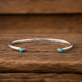 Handmade Kingman Turquoise Sterling Silver Cuff Bracelet