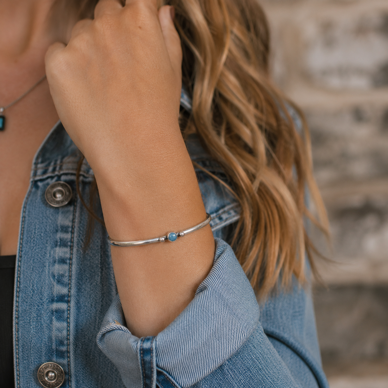 Handmade Aquamarine Sterling Silver Cuff Bracelet