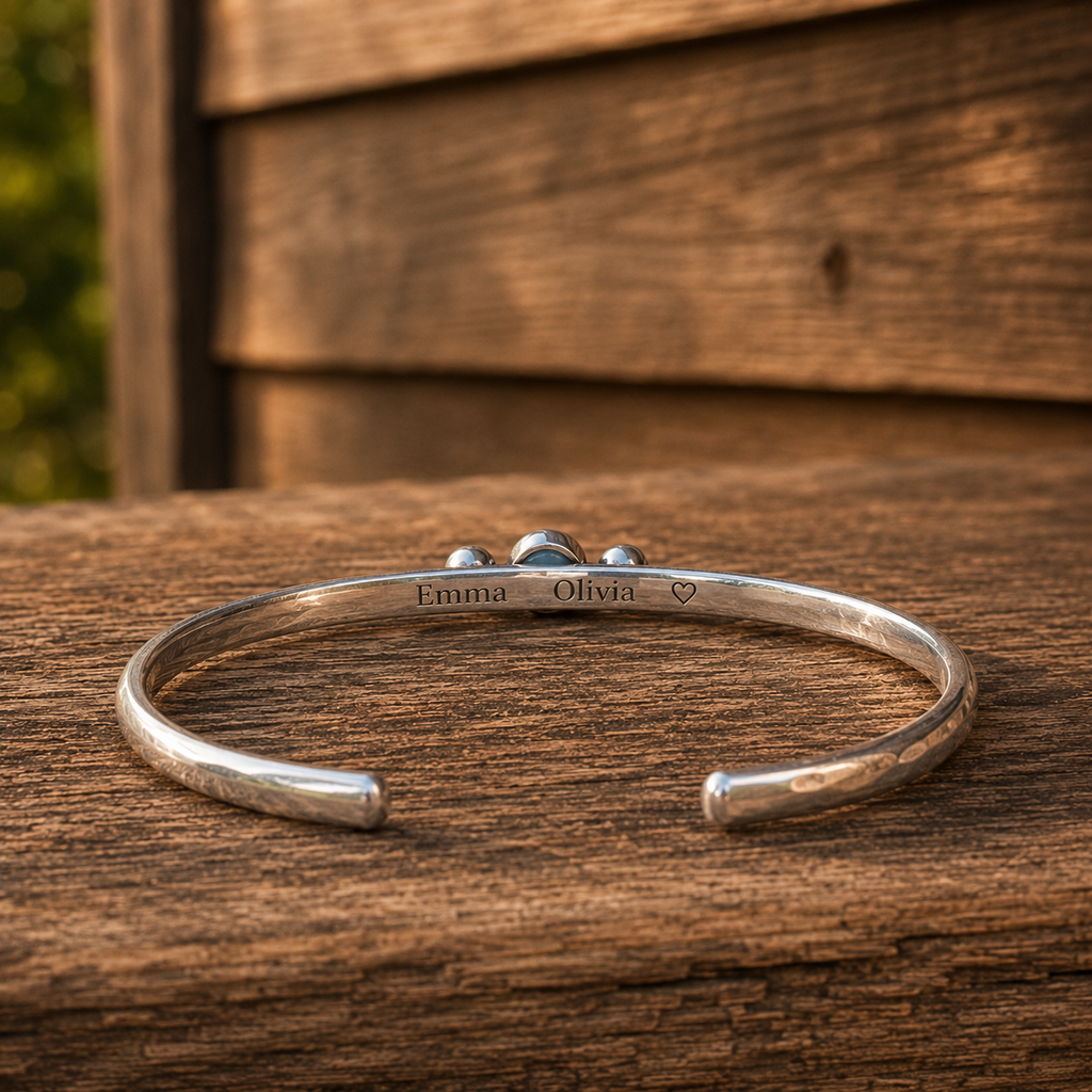 Handmade Aquamarine Sterling Silver Cuff Bracelet