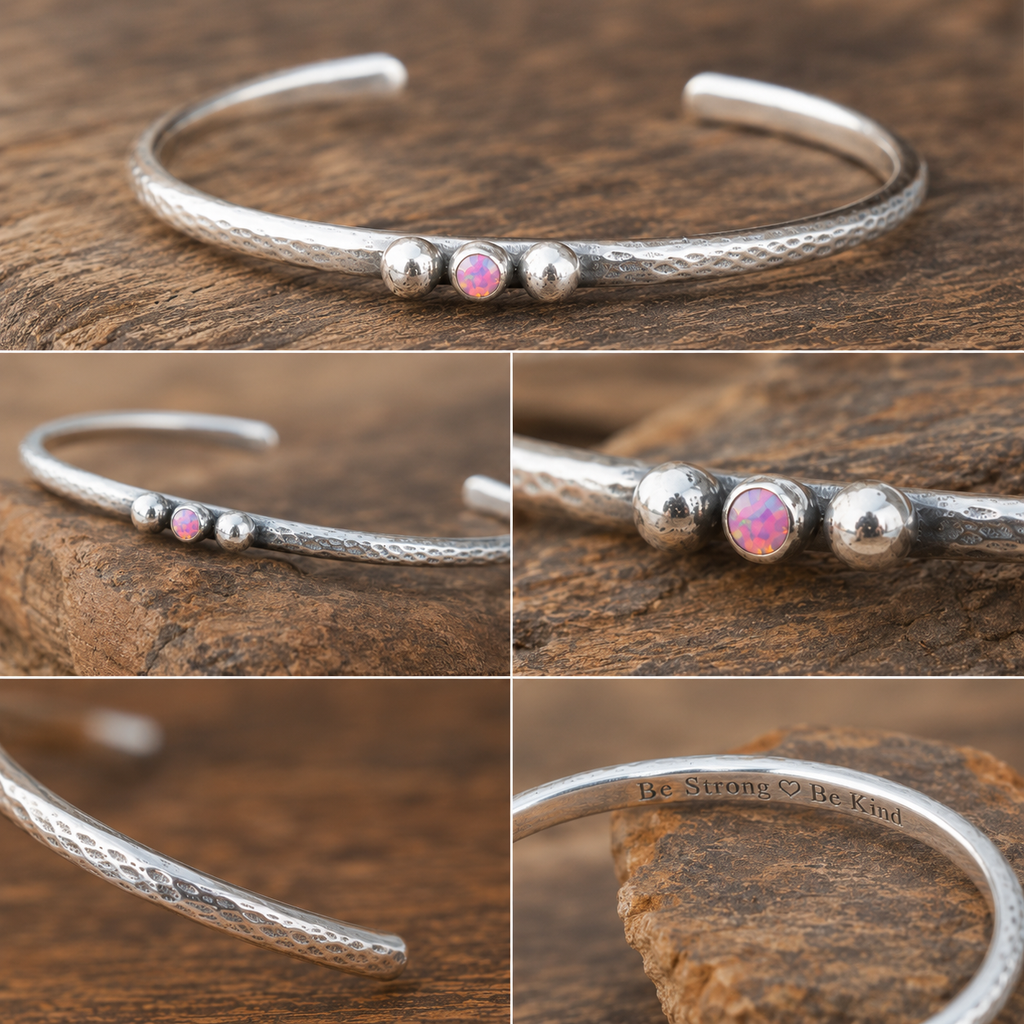 Handmade Opal Sterling Silver Cuff Bracelet