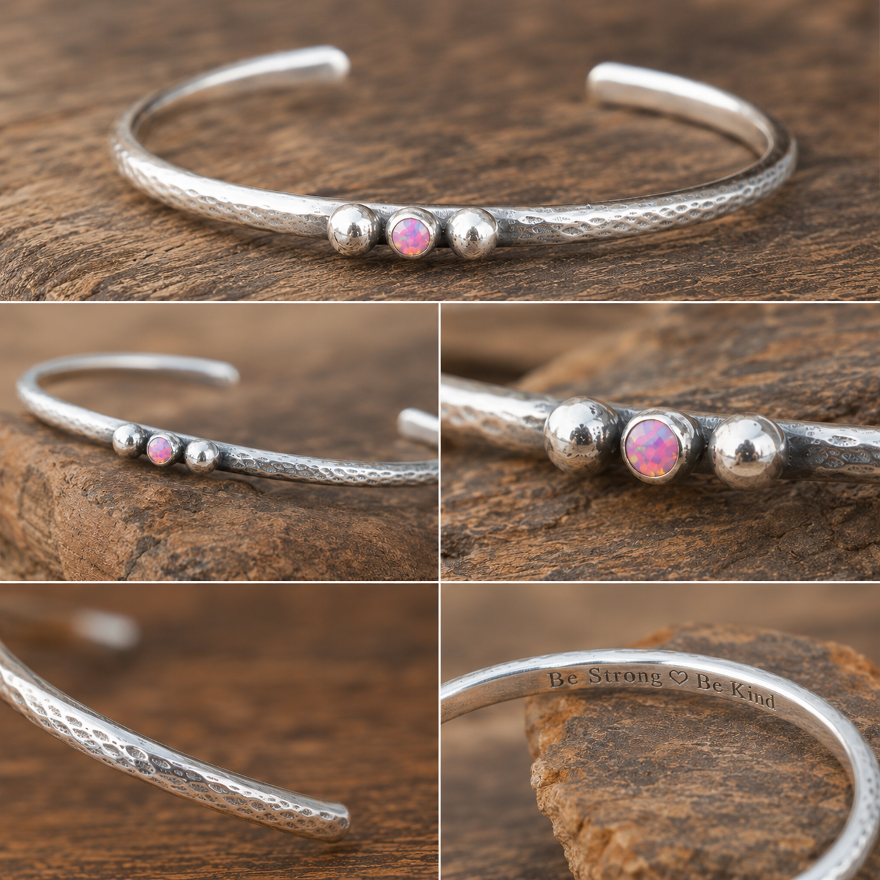 Handmade Opal Sterling Silver Cuff Bracelet