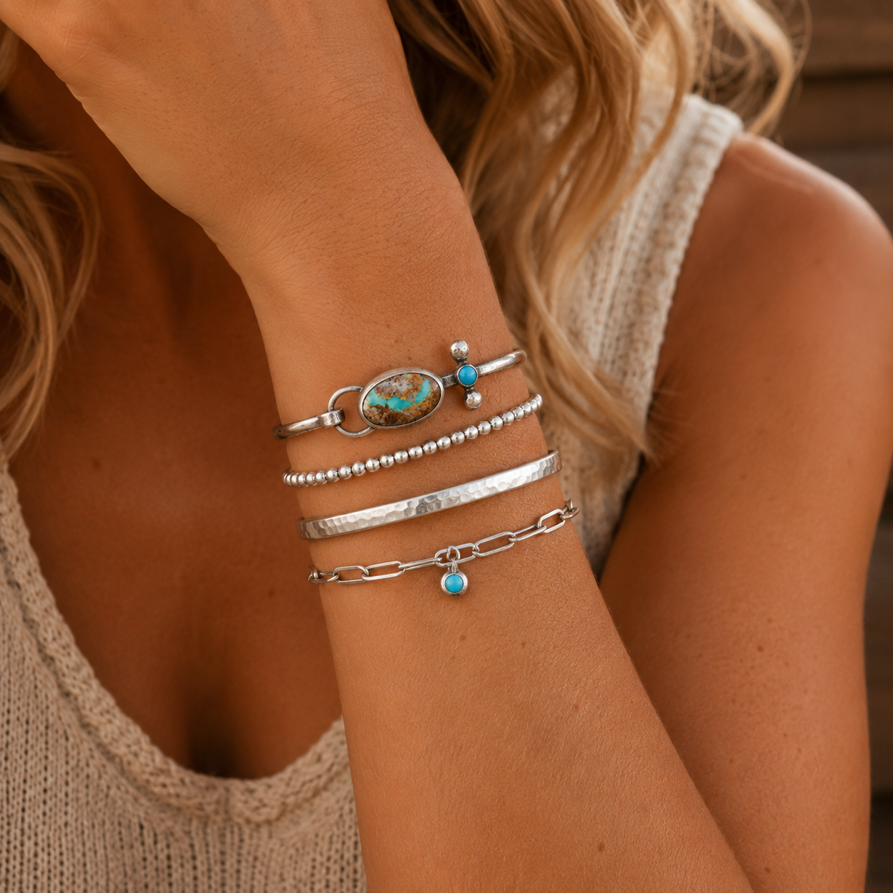 Handmade Royston Turquoise Sterling Silver Cuff Bracelet