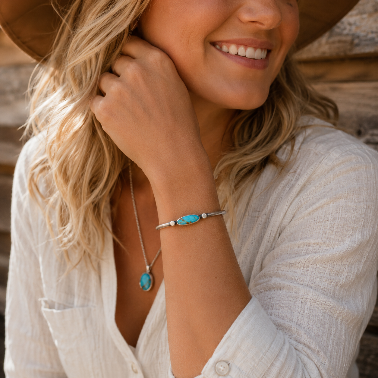 Handmade Royston Turquoise Sterling Silver Cuff Bracelet