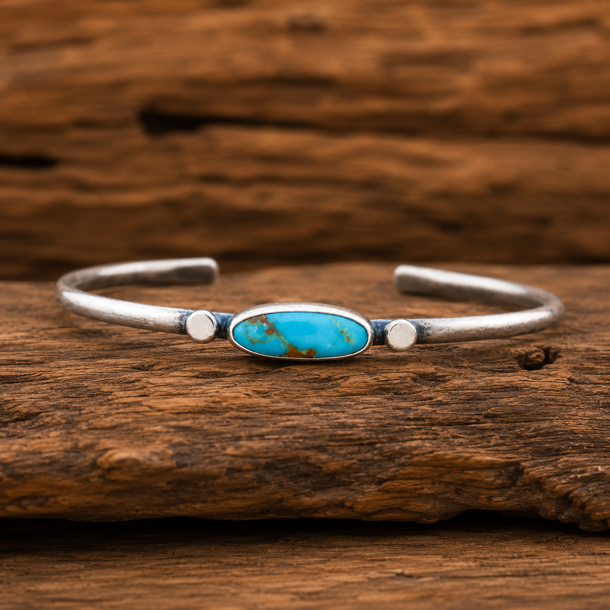 Handmade Royston Turquoise Sterling Silver Cuff Bracelet