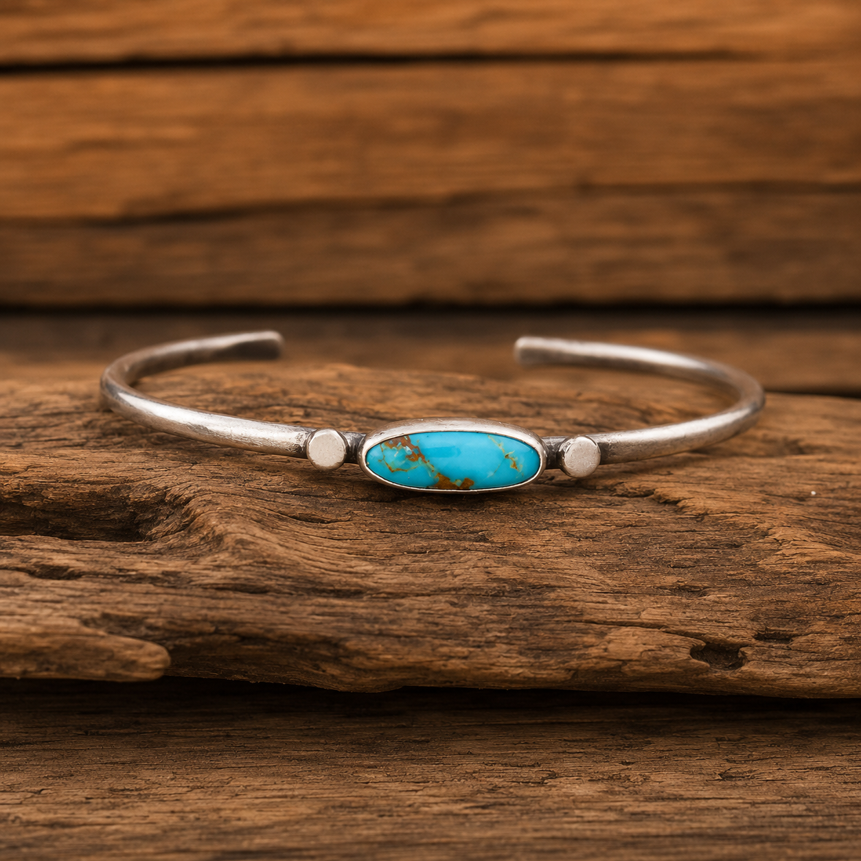 Handmade Royston Turquoise Sterling Silver Cuff Bracelet