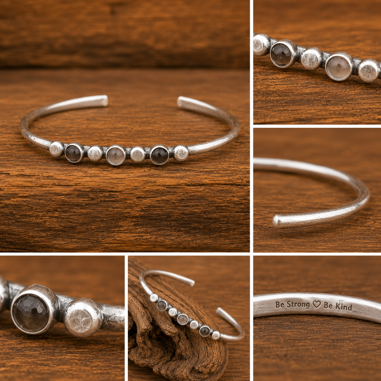 Handmade Moonstone Sterling Silver Cuff Bracelet