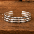 Handmade Sterling Silver Stacking Cuff Bracelet Set – Arrow, Sun & Triangle Collection