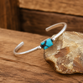 Handmade Sterling Silver Turquoise Hinged Bracelet