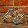 Handmade Sterling Silver Double Band Turquoise Bracelet