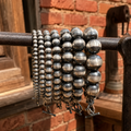 Handmade Navajo Sterling Silver Bead Bracelet