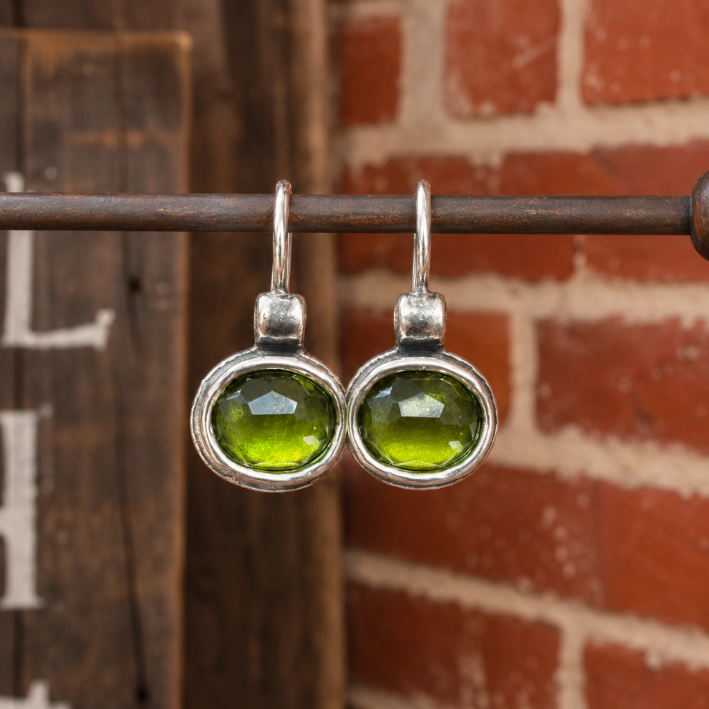Handmade Sterling Silver Peridot Earrings