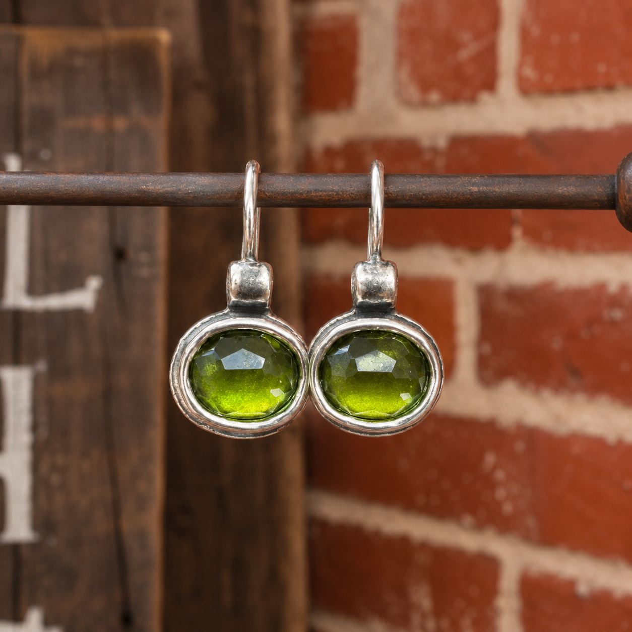 Handmade Sterling Silver Peridot Earrings