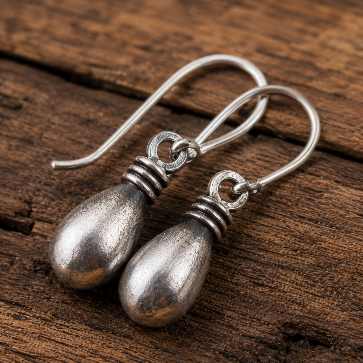 Handmade Sterling Silver Teardrop Earrings