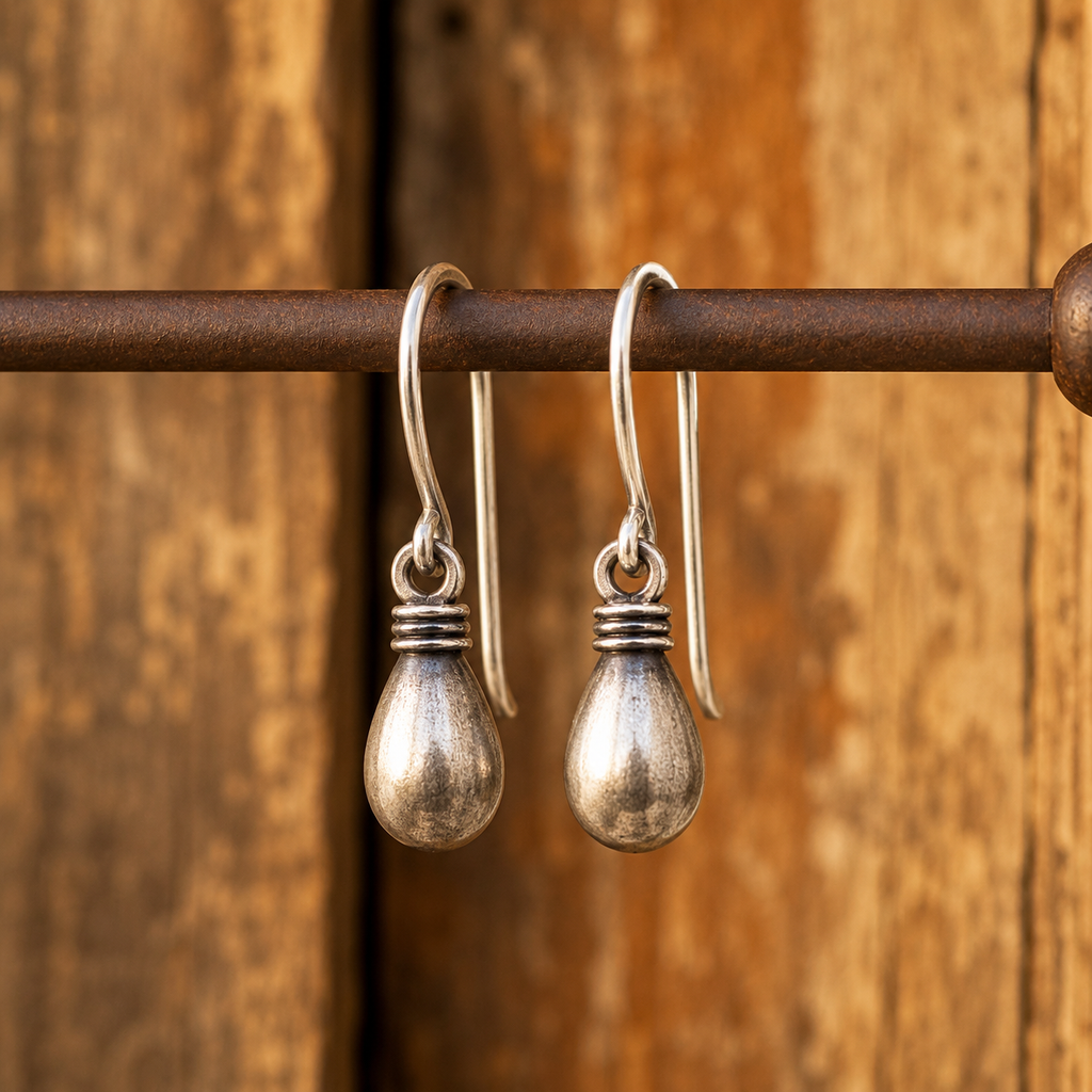 Handmade Sterling Silver Teardrop Earrings