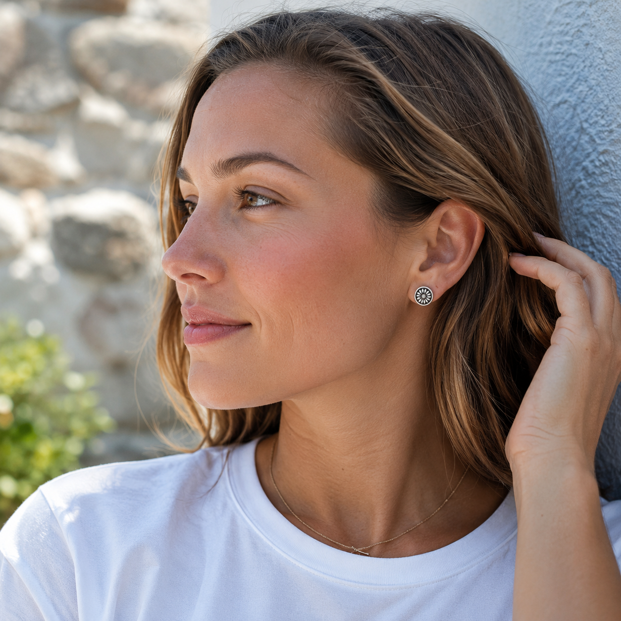 Handmade Sterling Silver Floral Stud Earrings Rose • Sunflower • Sunburst Collection