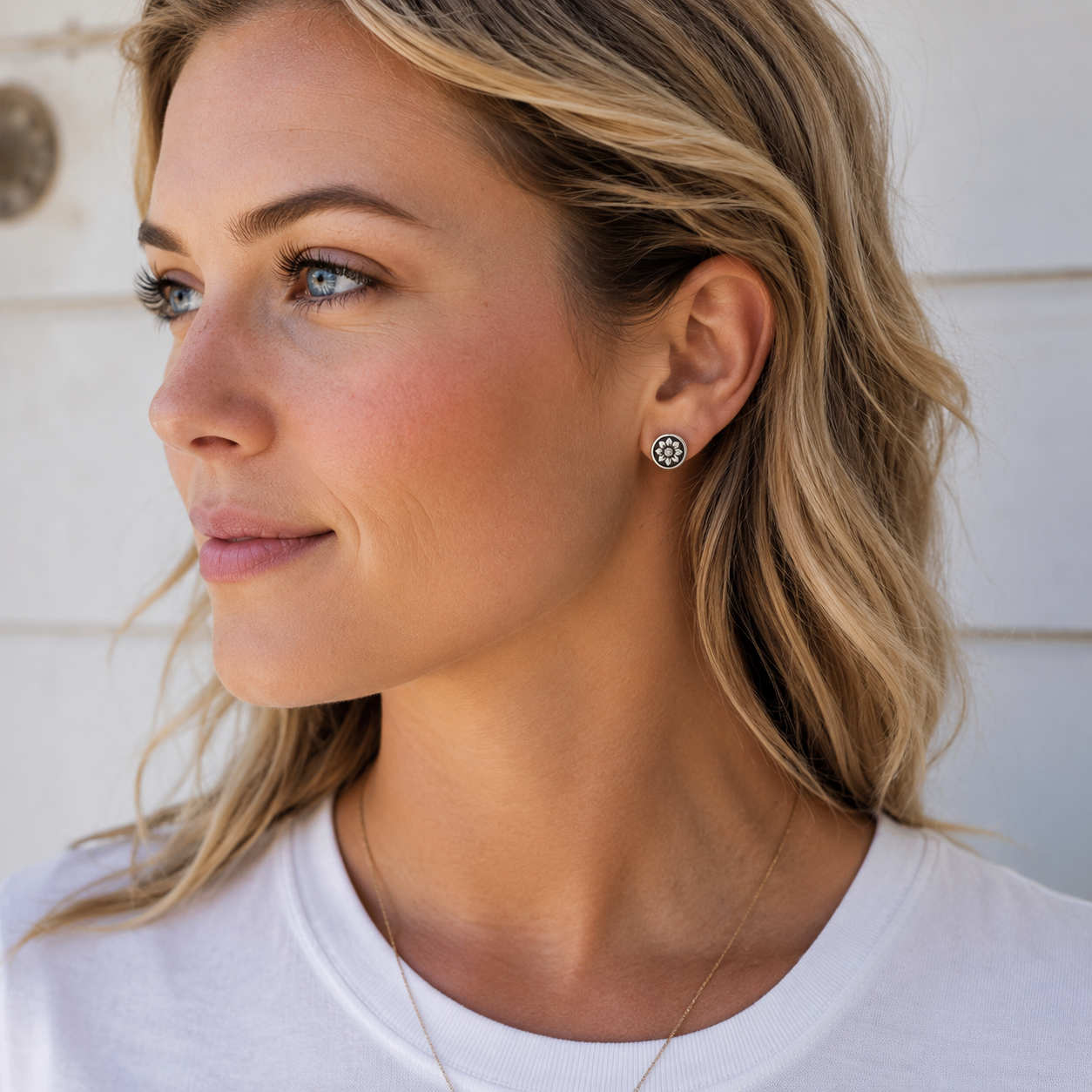 Handmade Sterling Silver Floral Stud Earrings Rose • Sunflower • Sunburst Collection