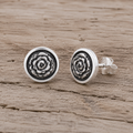 Handmade Sterling Silver Floral Stud Earrings Rose • Sunflower • Sunburst Collection