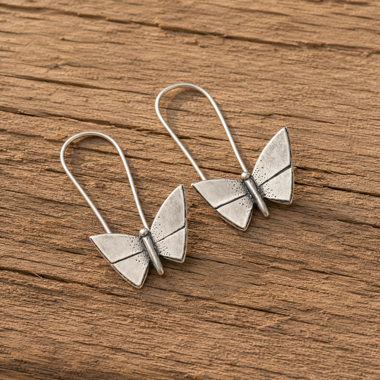 Handmade Sterling Silver Butterfly Earrings