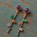Handmade Sterling Silver Multi-Gemstone Earrings