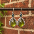 Handmade Sterling Silver Peridot & Zircon Earrings