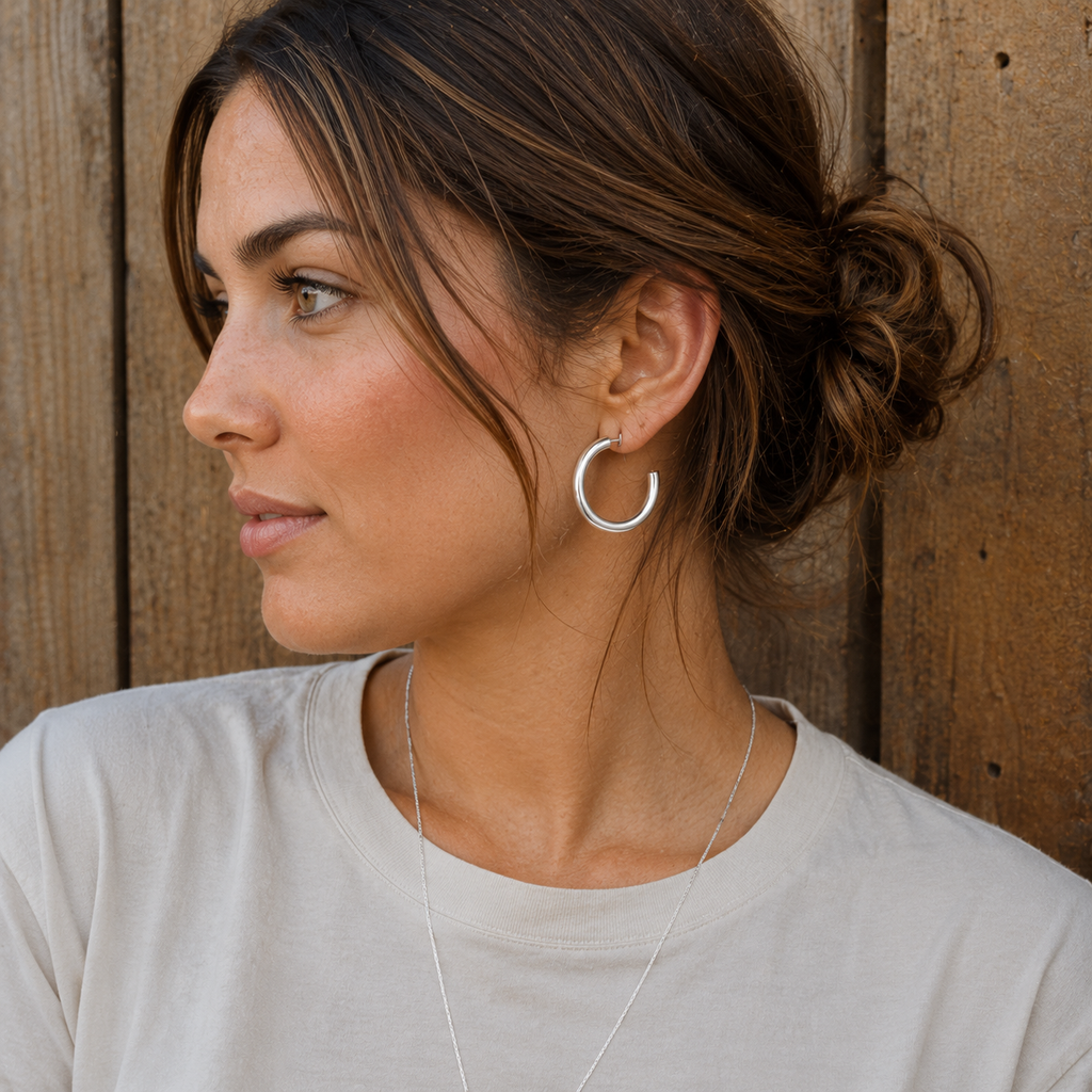 Minimalist Sterling Silver Hoop Earrings