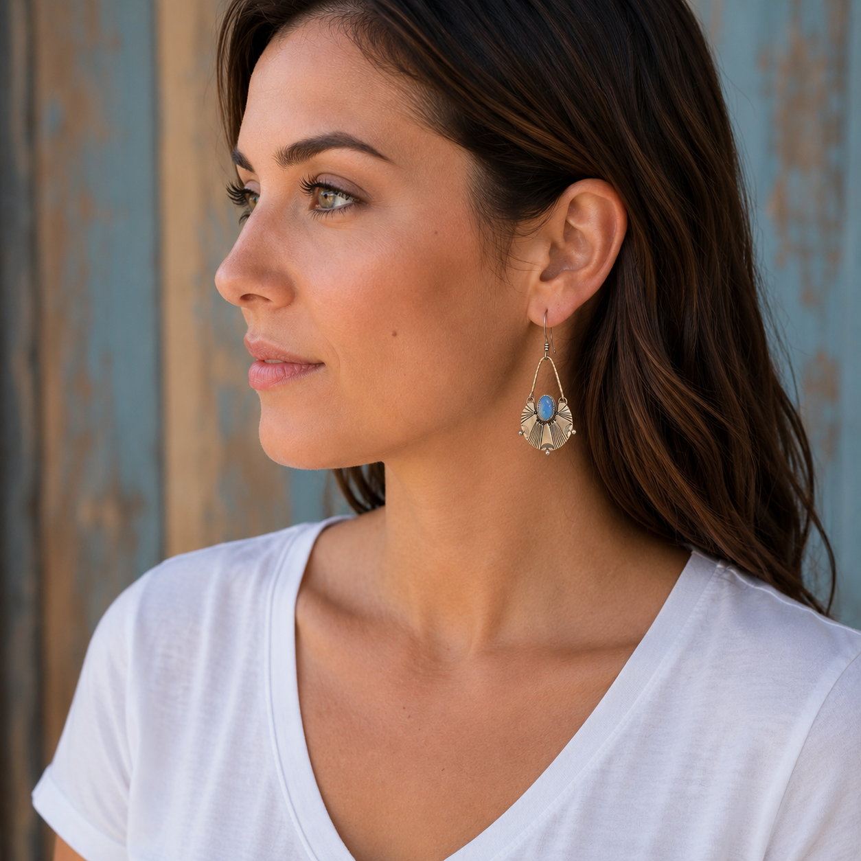 Handmade Moonstone Sterling Silver Earrings | Boho Artisan Moonstone Statement Earrings for Women