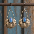 Handmade Moonstone Sterling Silver Earrings | Boho Artisan Moonstone Statement Earrings for Women