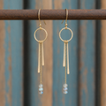 14K Gold Filled Moonstone Dangle Earrings