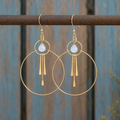 Handmade 18K Gold Filled Moonstone Earrings | Boho Dangle Earrings for Women
