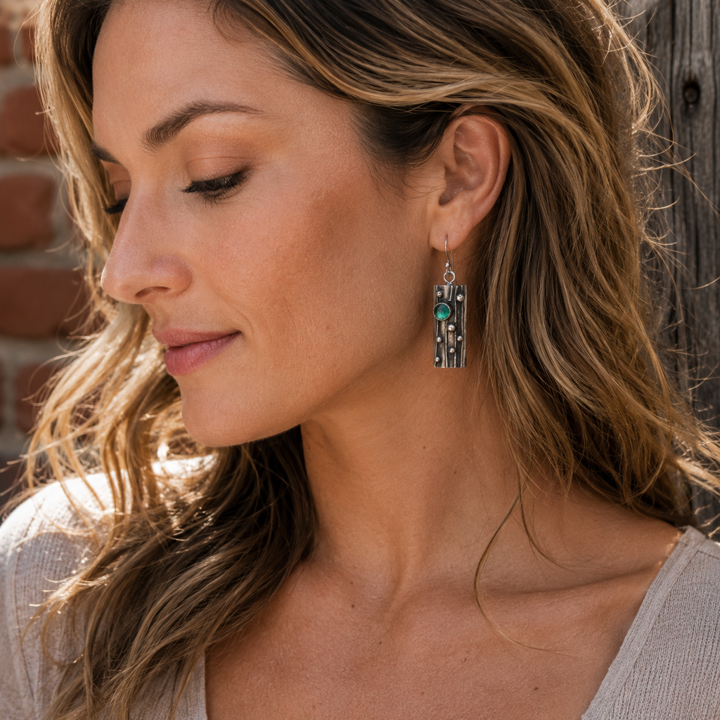 Handmade Sterling Silver Jasper Earrings