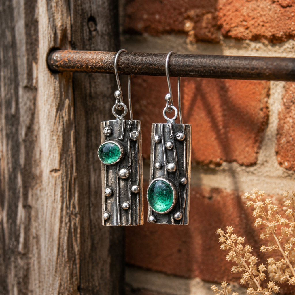 Handmade Sterling Silver Jasper Earrings