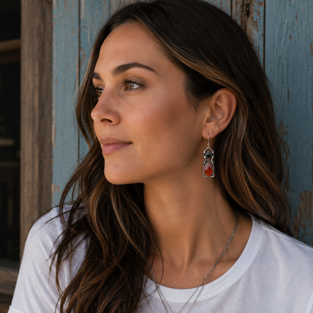 Handmade Sterling Silver Agate Earrings